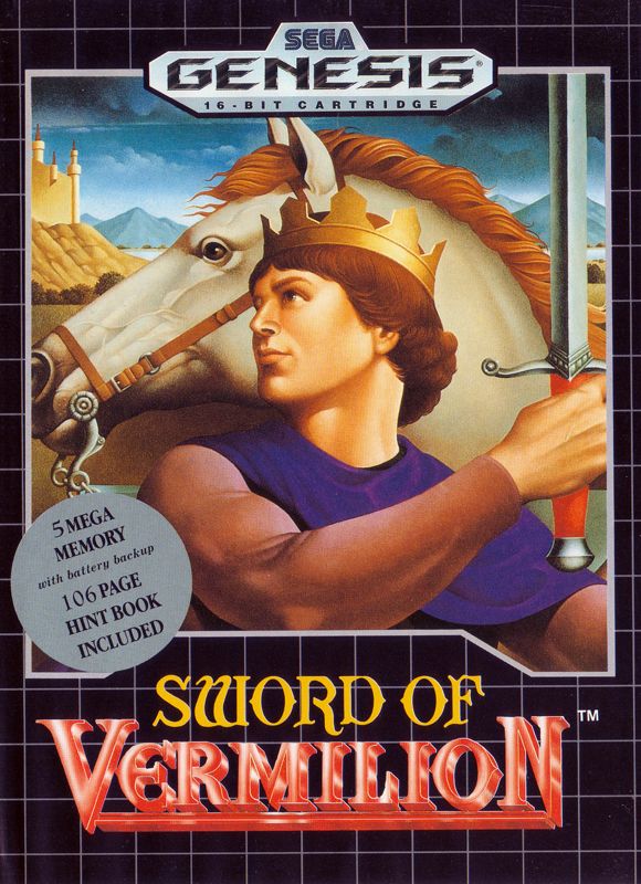 Sword of Vermilion box art for Sega Genesis